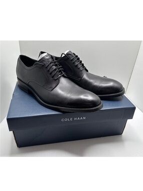 Cole Haan Mens Sz.10.5 Modern Essential PlainToe Oxford Shoe Black C38446 NIB